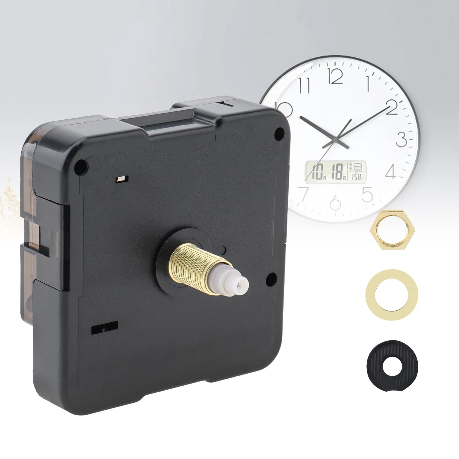 12-24mm Shaft Wall Clock Mechanism Silent Quartz Movement Machine Wall Hands Silent Sweeping Second Movement DIY Repair Tools