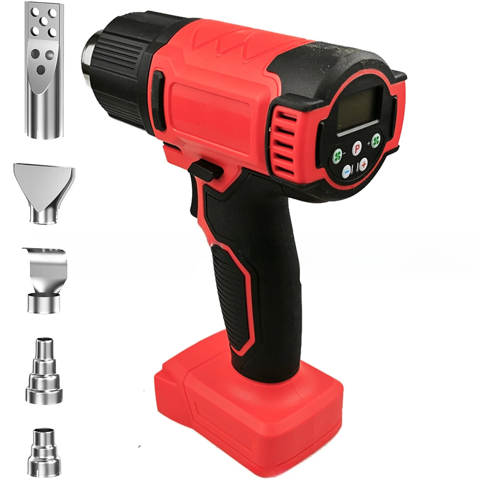 Pistola ad Aria Calda Compatibile con Batteria Milwaukee 18V, Pistola Termica Cordless Regolabile con Display LCD e Ugello, Utensile Elettrico