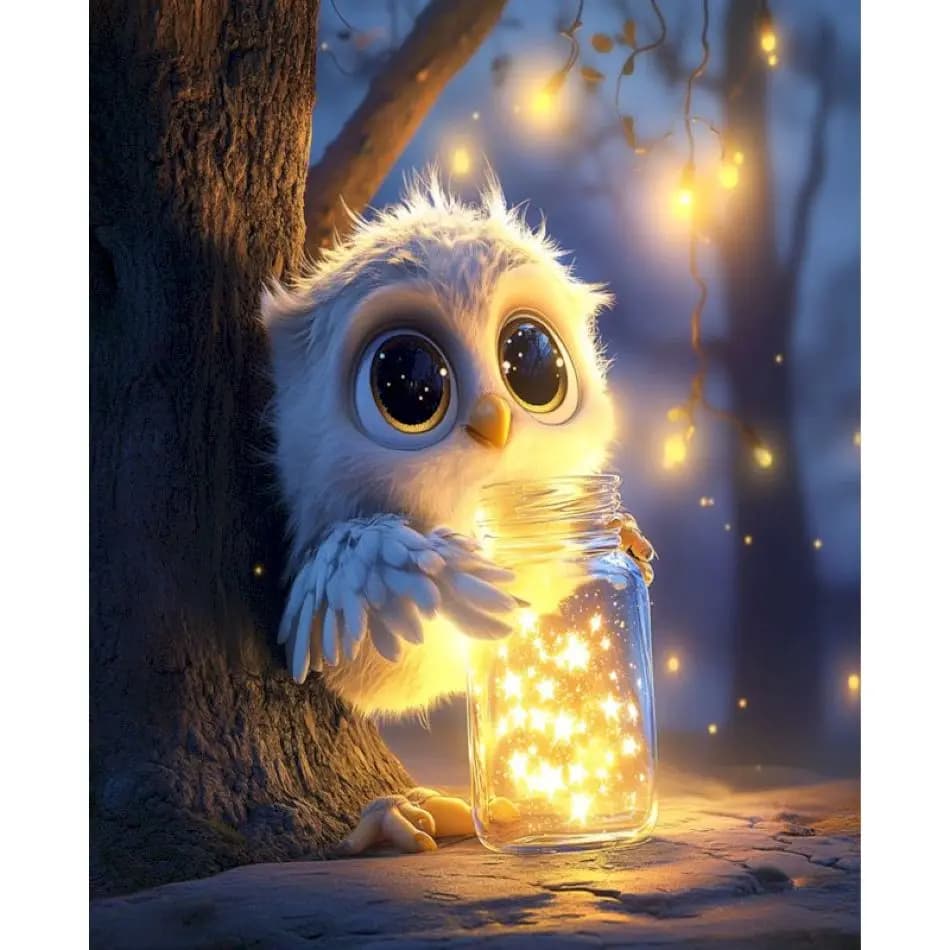 RUOPOTY Cute Owl Diamond Painting Kits Handicraft Art Adult Diamond Art Animal Full Round Paint By Diamonds Art Supplies Artwork