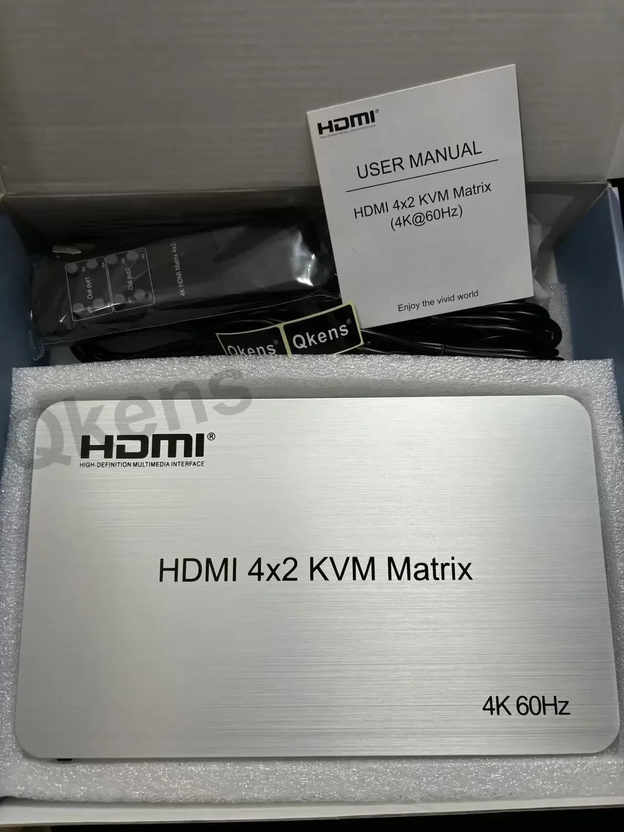 4K 60Hz 4x2 HDMI KVM Matrix Video Switch Splitter 5 Supporto USB Tastiera Mouse Controllo Laptop/U Flash Drive Stampante Disco USB