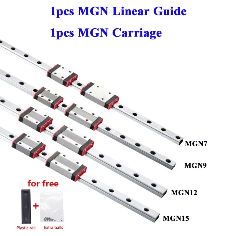 MGN9 MGN7 MGN12 MGN15 L da 100mm a 1000mm Guida lineare in miniatura 1 pz Guida lineare MGN + 1 pz Carrello MGN Parte stampante 3D
