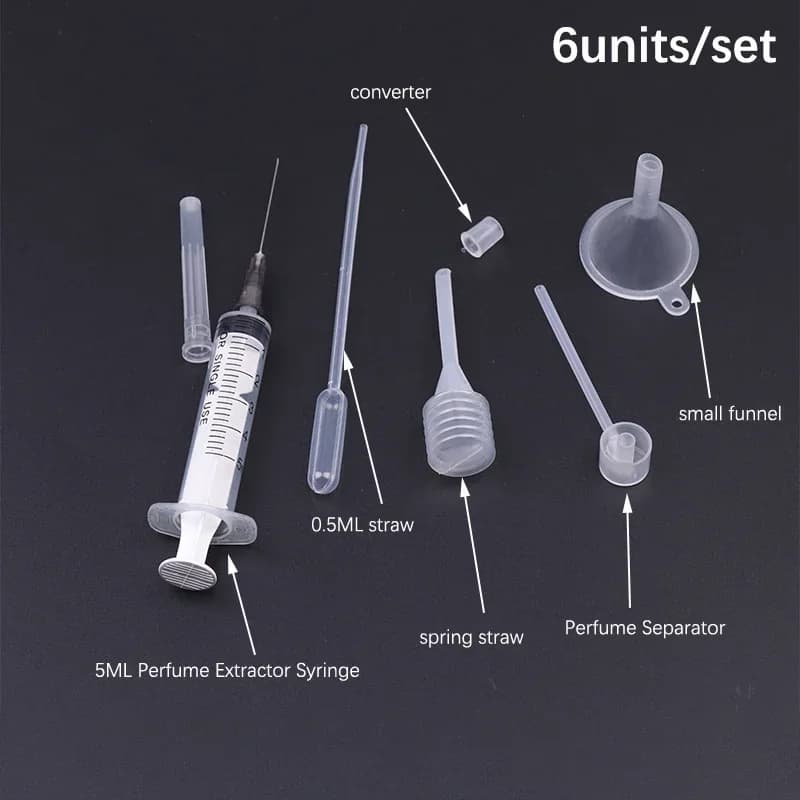 vvocci Diffuser Syringe Straw Perfume Refill 6units Set Tools Set Plastic Dropper Funnel Spray Dispensing RequiredCosmetic Tools