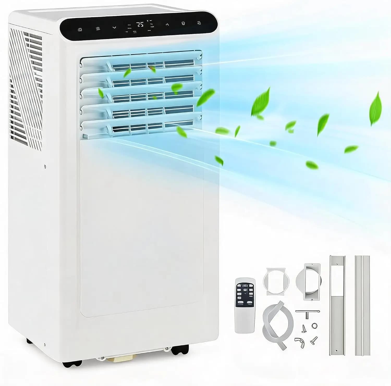 8000 BTU Portable Air Conditioner, Cools Up to 350 Sq.ft, 3-in-1 Portable AC Unit, Cooling, Dehumidifier & Fan Modes, Remote Control 24H Timer, 48dB Quiet Operation, for Bedroom Office
