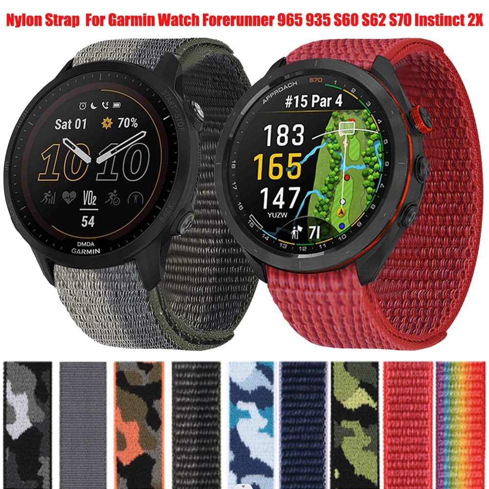 22mm 26mm cinturino in nylon Quick Fit per Garmin Watch Forerunner 965 935 S60 S62 S70 Sostituisci cinturino Instinct 2X braccialetti accessori