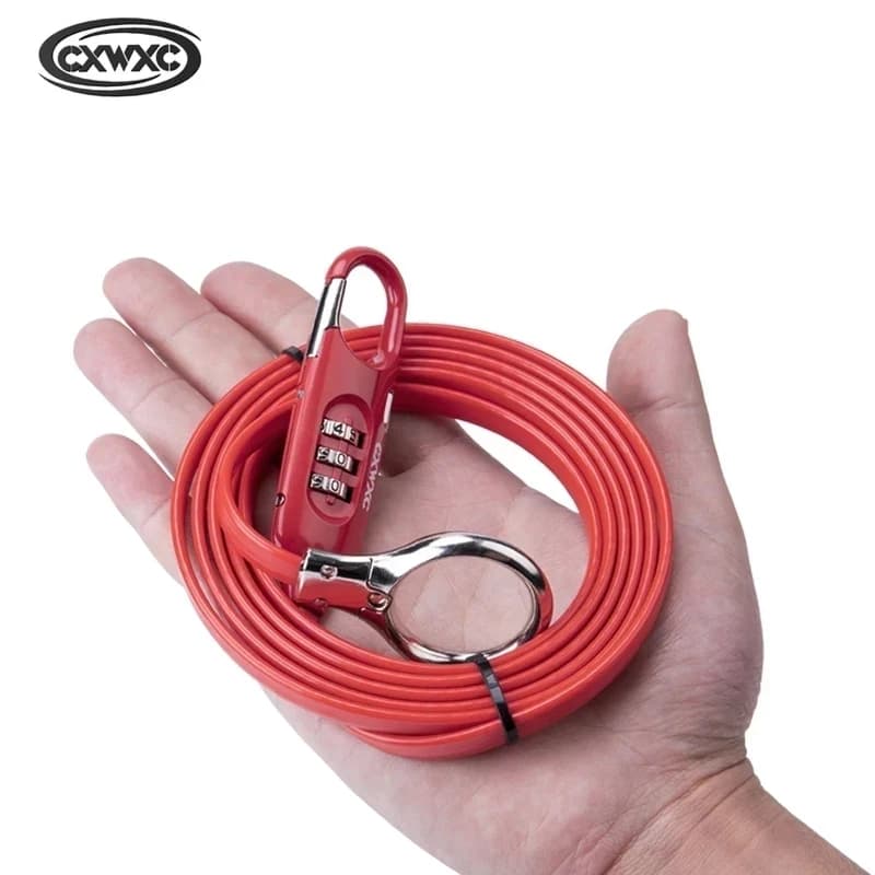 Portable password lock for bicycle Mini helmet extended lock from 1.8 meters MTB Durable steel wire Anti-theft lock Bike accessories