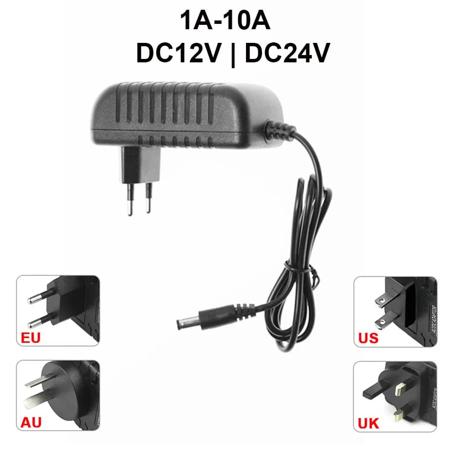EU/US/AU/UK Universal Power Adapter Supply AC 110-240V DC 12V 24V 1A 2A 3A 5A 6A 8A 10A Adaptor Light Transformer For LED Strips