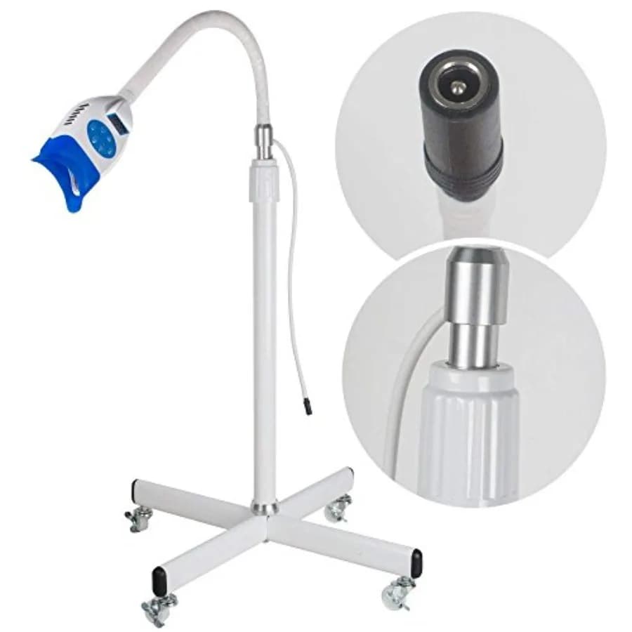 Portable floor lamp for teeth whitening with 10 pcs blue light dental treatment device, ideal for home and