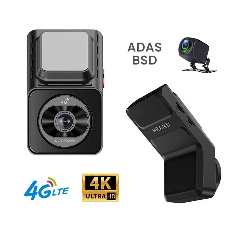 2Inch 4K 4G Dashcam With Dual Lens Record Wifi GpsTrackingFit Remote live Video Check On Phone 12-24V Power Supply Car Camera