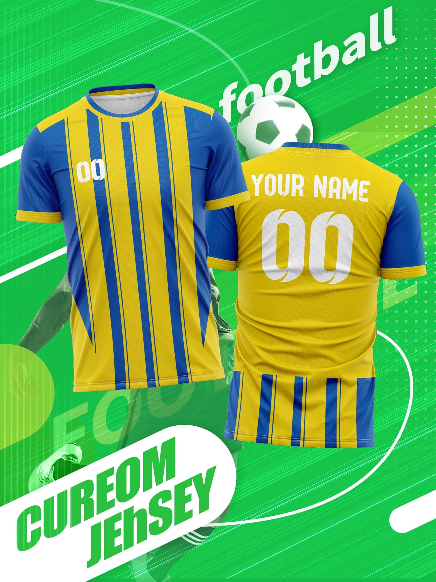 Maglia da Calcio Personalizzata con Immagine, Numero e Nome, Top Casual per Vacanze, Maglietta da Calcio per il Tempo Libero