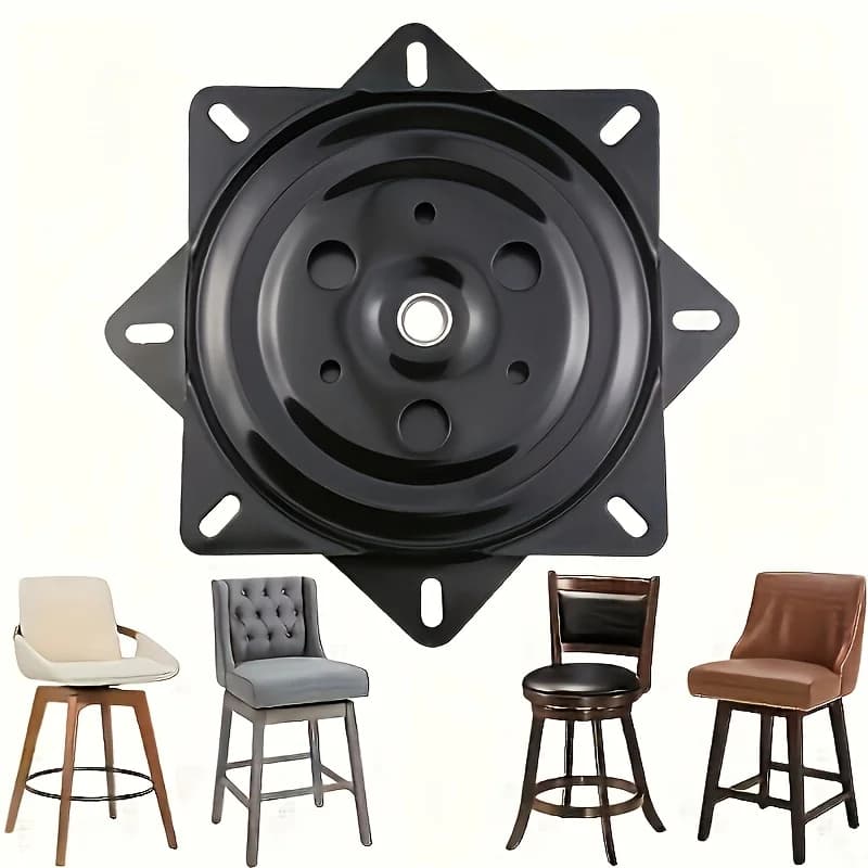 Base girevole per sedia per carichi pesanti 6"/4", 360 ° Meccanismo rotante e liscio: perfetto per sgabelli da bar e accessori per mobili