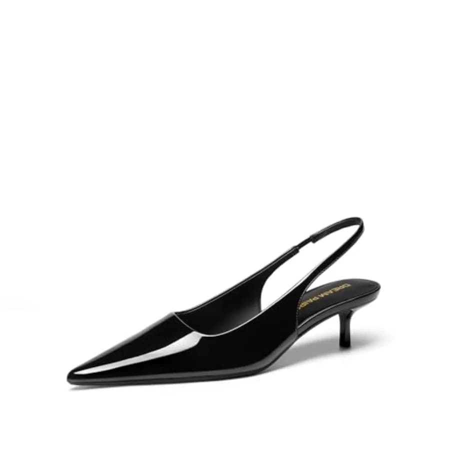 DREAM PAIRS Scarpe da Donna con Tacco Basso, Slingback, Punta Chiusa, Comode, Eleganti per Matrimoni e Feste