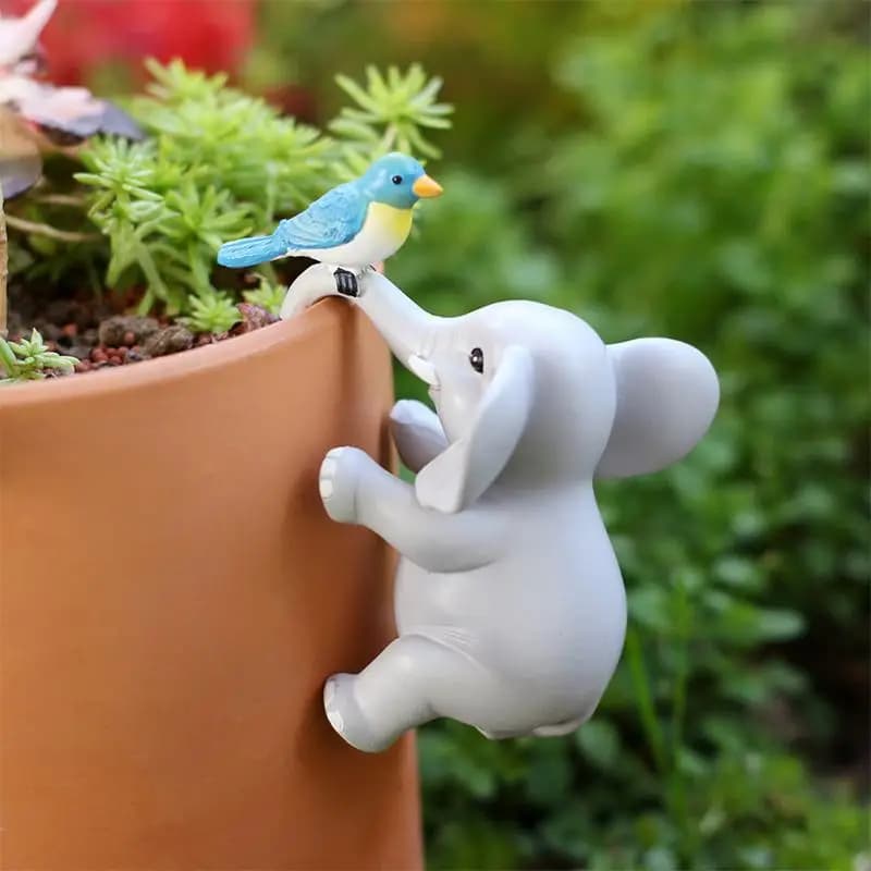 Decorazione per vasi a forma di elefante, accessorio per piante rampicanti, decorazione per piante appese.