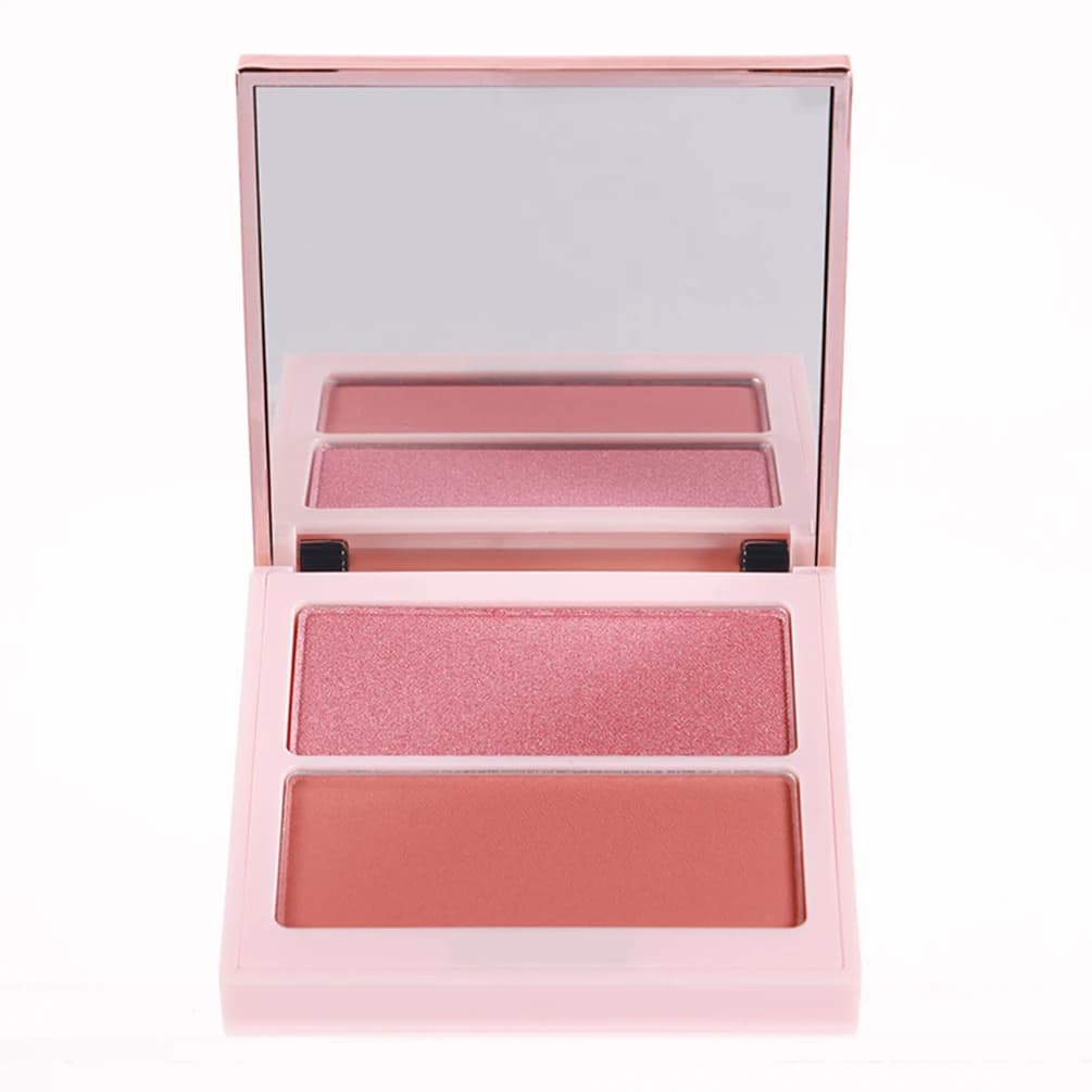 4color Private Label Blush Powder Custom Logo Dual-color Blusher Highlighter Matte Palette Waterproof Pigment Cheek Makeup Vegan