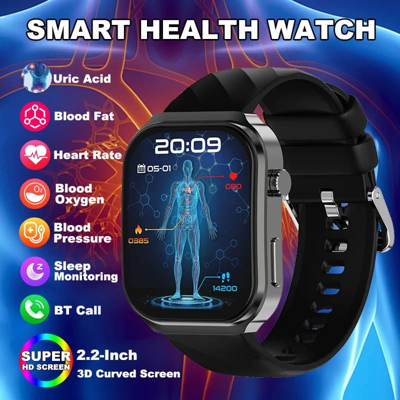LIGE 2026 New AI Smartwatch for Diagnosis Health, Lipids in Blood, Urico Acid, Bluetooth Calls, Blood Pressure, for Men and Women
