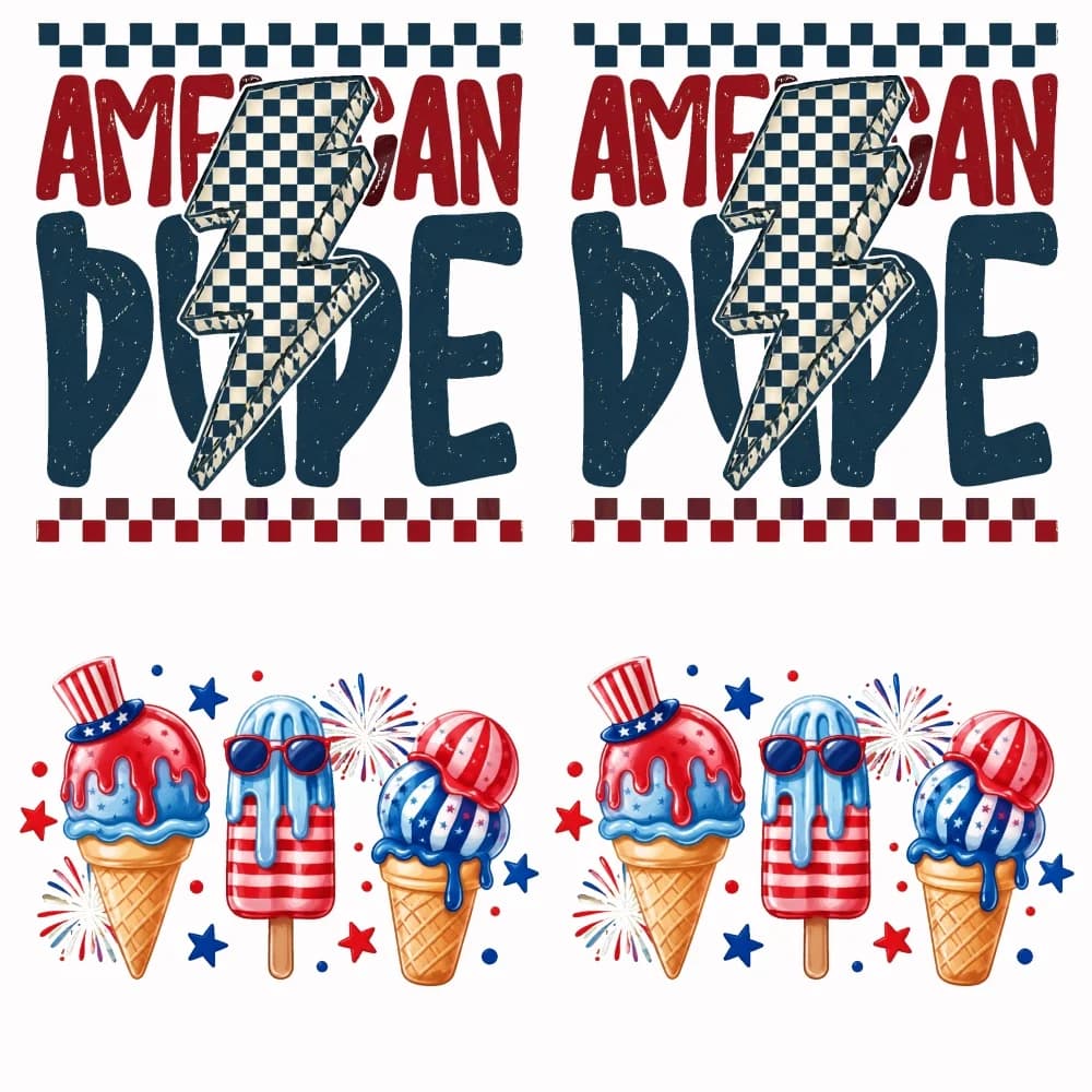 4PCS 9.84in DIY iron on transfers, Dope Ice Cream Easy to transfer heat, suitable for T-shirts, washable stickers