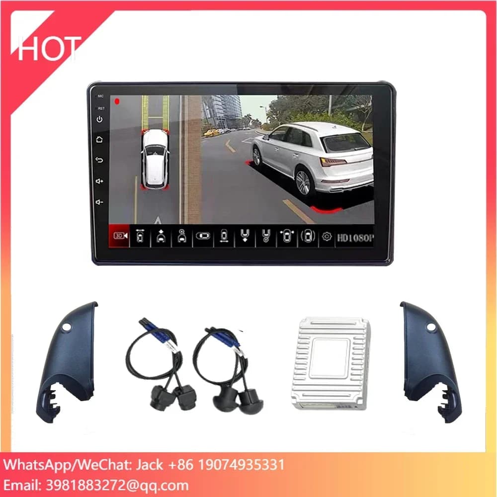Sistema di Telecamere per Auto a 360 Gradi con 4 Telecamere Grandangolari 1080p, Dash Cam DVR, Visione Panoramica 3D e Vista a Volo d'Uccello