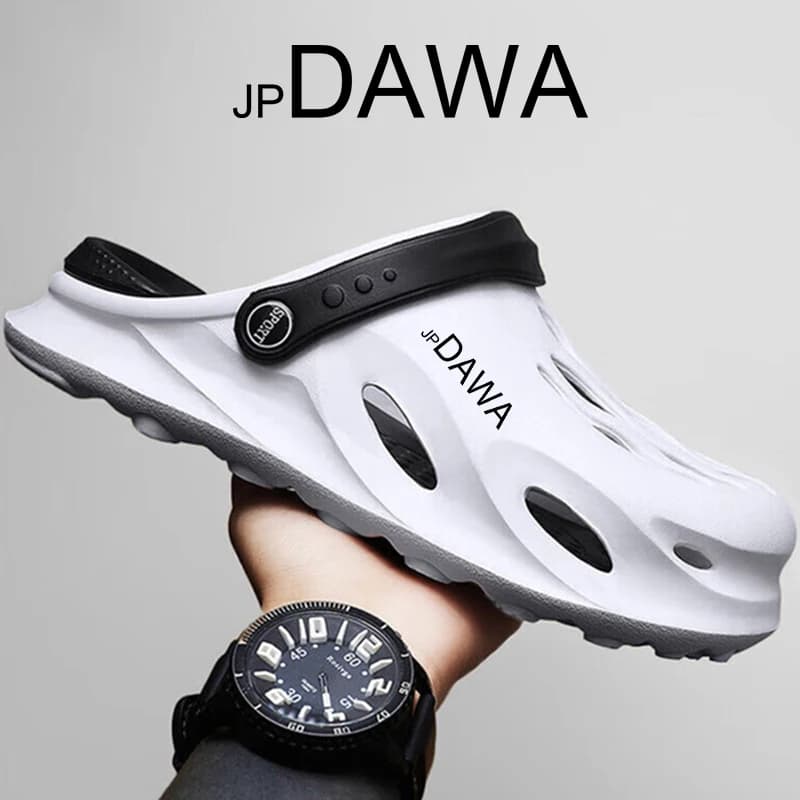 Jp Dawa summer fishing slippers anti slip light men's guide for free time from garden half beach slippers sandals with guide hole 2024