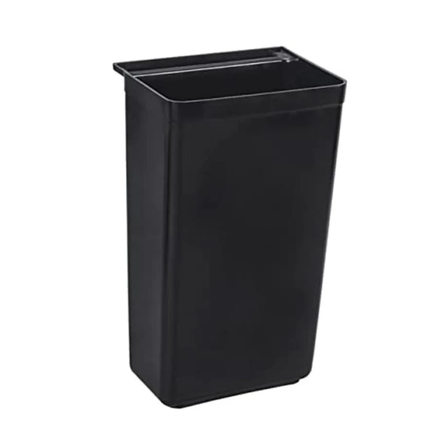 - Refuse Bin for Utility/Bussing Cart 13" x 9-1/14" x 22" Black Color- Wastebasket Trash Can Plastic Restaurant Tub Fits Rollin
