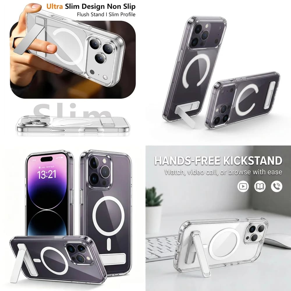 Clear Magnetic Phone Case Wireless Charging Drop Protection Matte Frame for iPhone 15 16 17 14 13 12 mini 11 Pro Max Plus