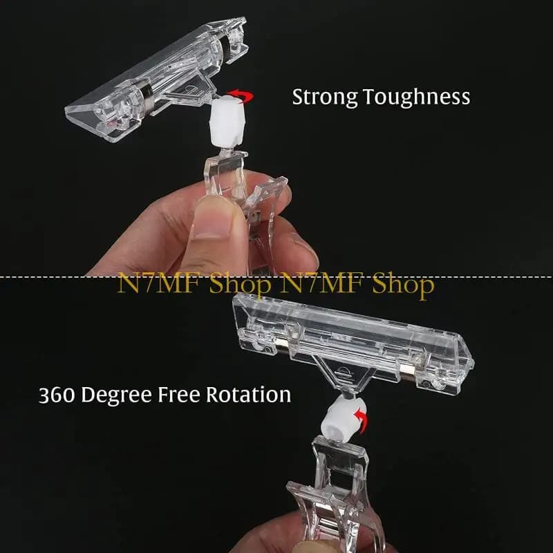 N7MF 10 Pezzi Cartelli per Merci Portacarte Carta Memo Display Insegne Clip Girevole Doppia Clip Promozione Etichetta