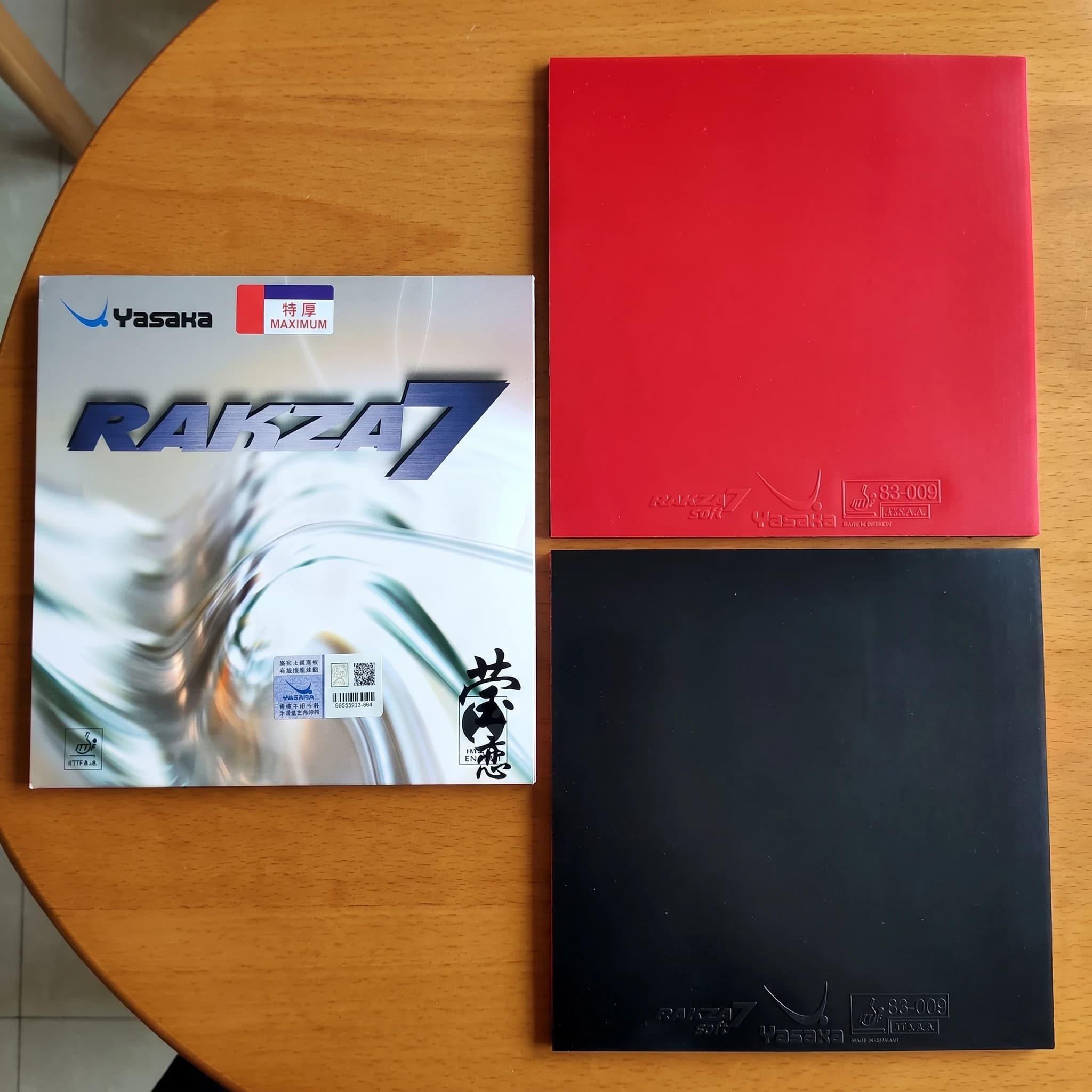 original yasaka RAKZA 7 soft (B-77) and RAKZA 7(B-76) table tennis rubber made in energy rubber for table tennis racket