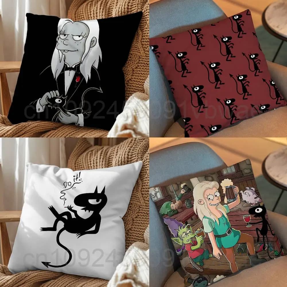 BLACK Luci Princess Bean Disenchantment Day Gift Federa per cuscino da divano per soggiorno, adatta per la casa, la camera da letto