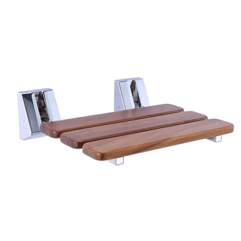 Wooden Retractable Shower Bathroom Chair Folding Senior Stool Bench With Fixed Bathroom Seat