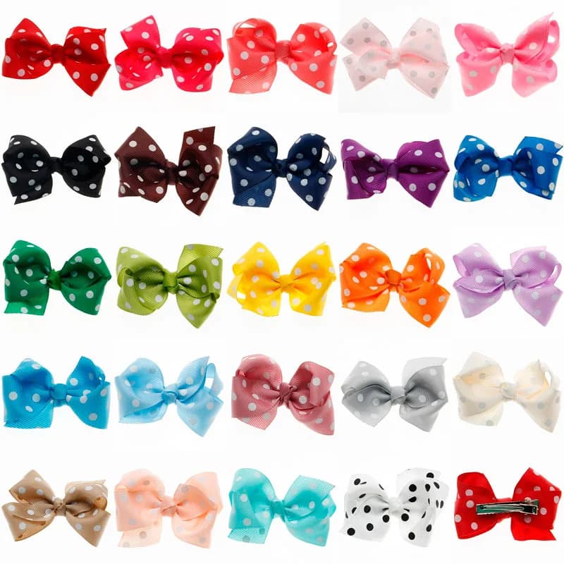 200 pz/lotto 3 pollici Polka Dots Arco Dei Capelli Boutique Grande Arco Dei Capelli Pinze Forcelle Accessori Per Capelli Delle Ragazze Vacanza arco Copricapi
