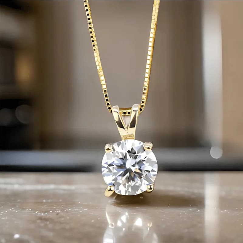 2ct Pure Silvery Moissanite Shaped Pendant Necklace, Suitable For Both Men And Women, Fashionable, Trendy, Elegant, Casual, Classic And Simple Design, Total Weight Of The Product (2.3g)