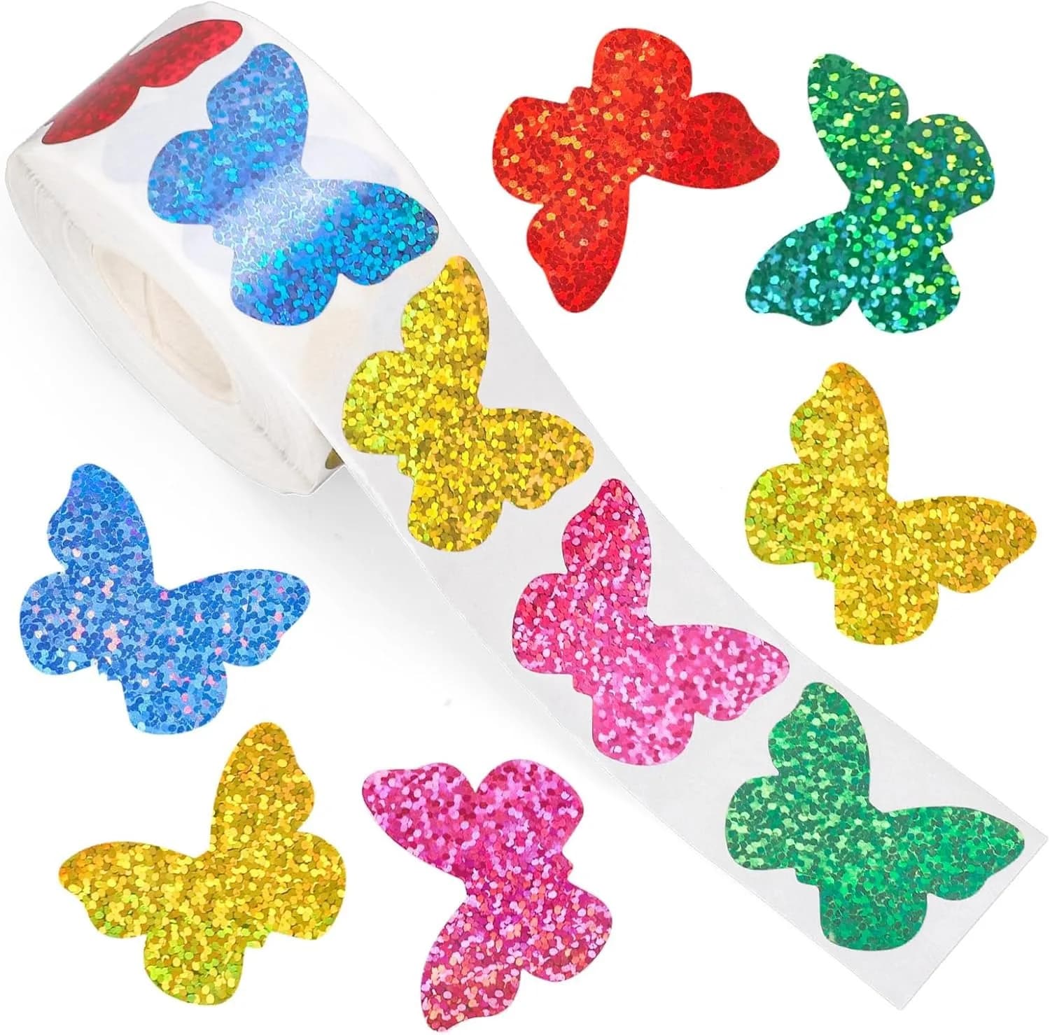 Cartoon Colorful Butterfly Decorative Reward Label Stickers Student Desk Notebook Classroom Decoration Stickers Suitable for Teacher Reward Supplies Stickers