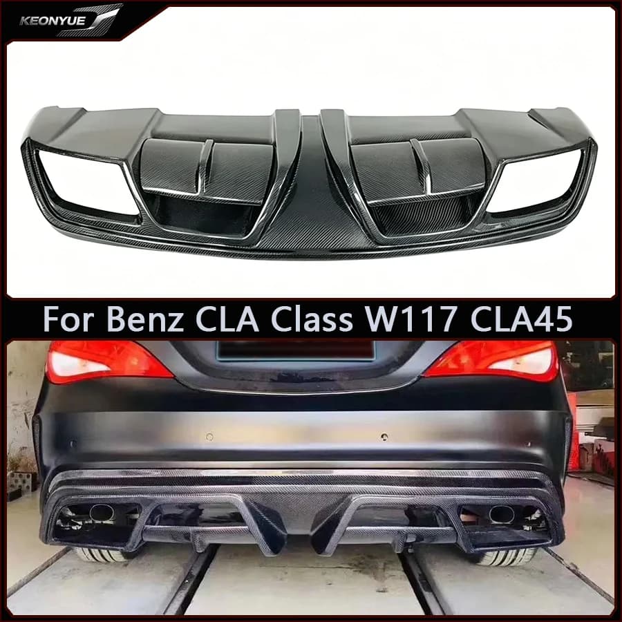 For Mercedes Benz CLA Class W117 CLA45 Carbon Fiber Back lip Bumper Diffuser Rear Splitters Spoiler Car Accessories Body Kit