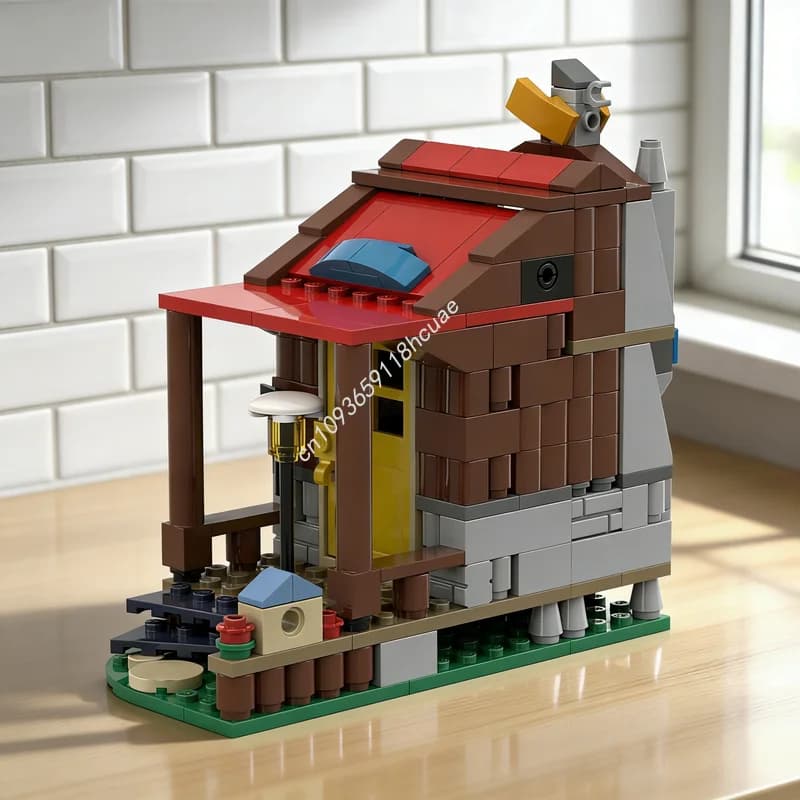288 Pezzi MOC Cabina nel Bosco Creator 3 in 1, Blocchi da Costruzione, Giocattoli Creativi Fai-da-Te, Idea Regalo Natalizio Educativo