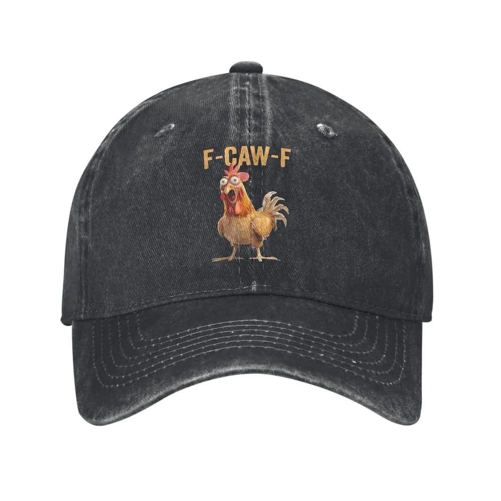 Spring F Caw F Quote Rooster Meme Baseball Cap Sun Sun-Proof Washed Trucker Hat Unisex Men Casual Hiking Fishing Snapback Cap