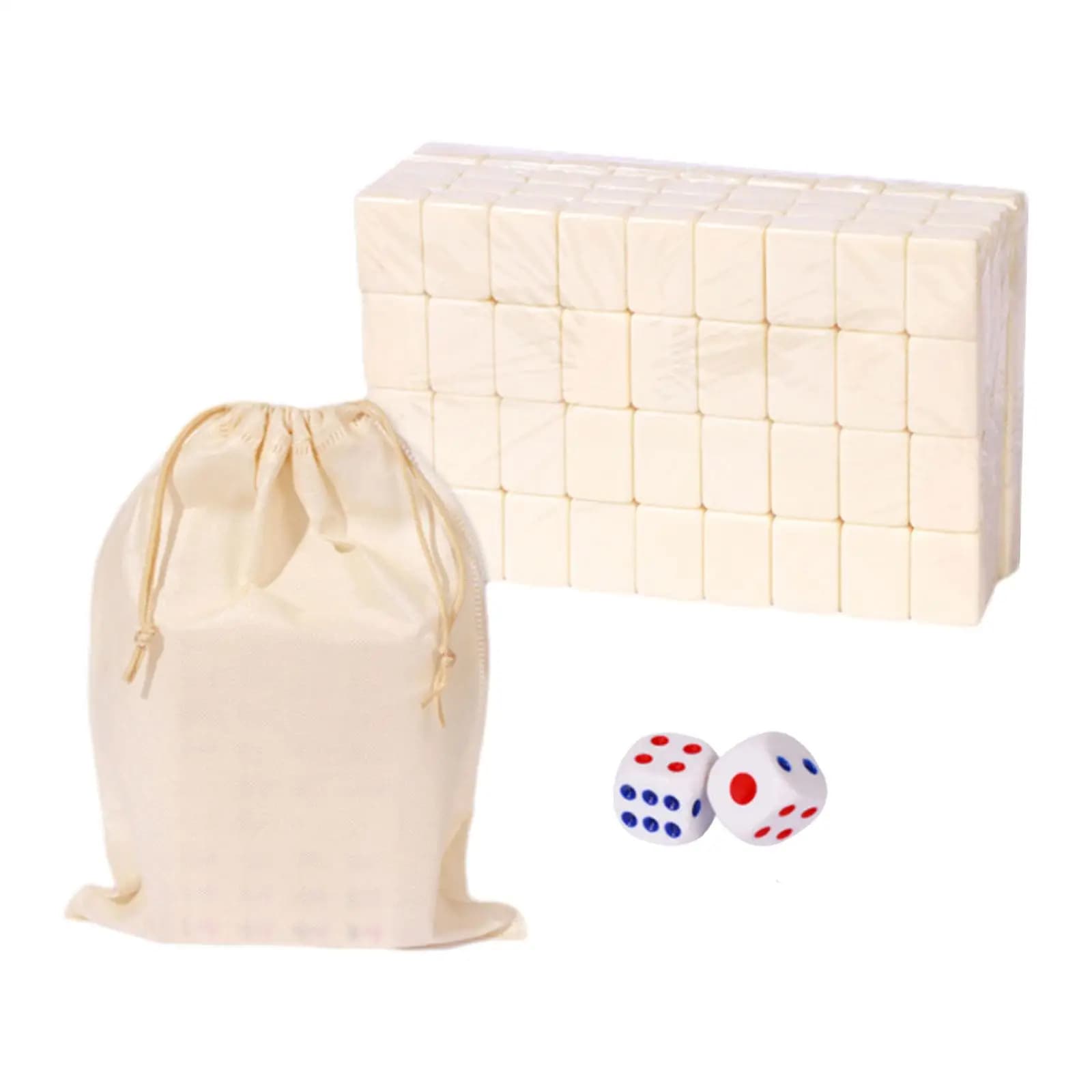 Set da Mahjong Cinese da Viaggio con Dadi, Accessori per Intrattenimento Indoor, 144 Tessere, Set Giocattolo Mahjong Cinese per Bambini