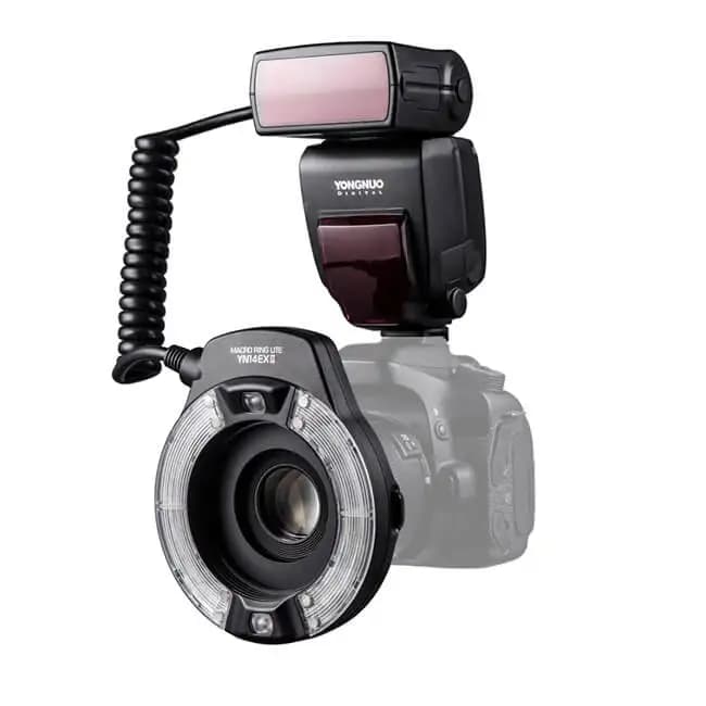 Yongnuo YN14EX II Macro Ring Lite Flash Light con 4 anelli adattatori