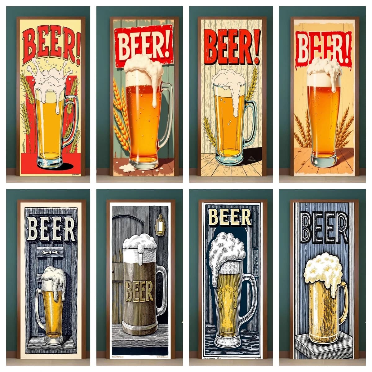 Adesivi per porte barili del Festival della birra - Decorazioni per pub dell'Oktoberfest, decalcomanie in vinile impermeabili per tazze di birra per fusti, decalcomanie per feste di taverna