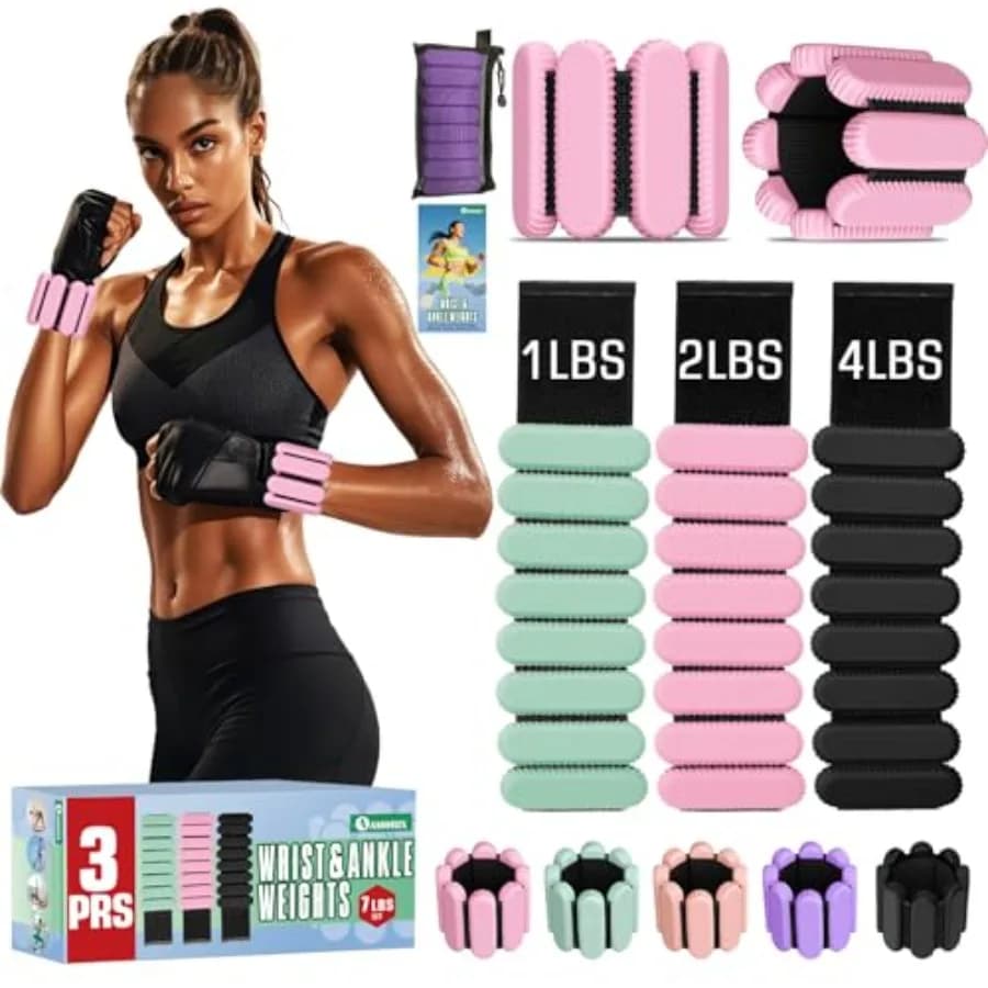 Men's and Women's Wristches, 3 Paia Set for Walking and Running, 0.5LB 1LB 2LB for Side, Silicone for Workout