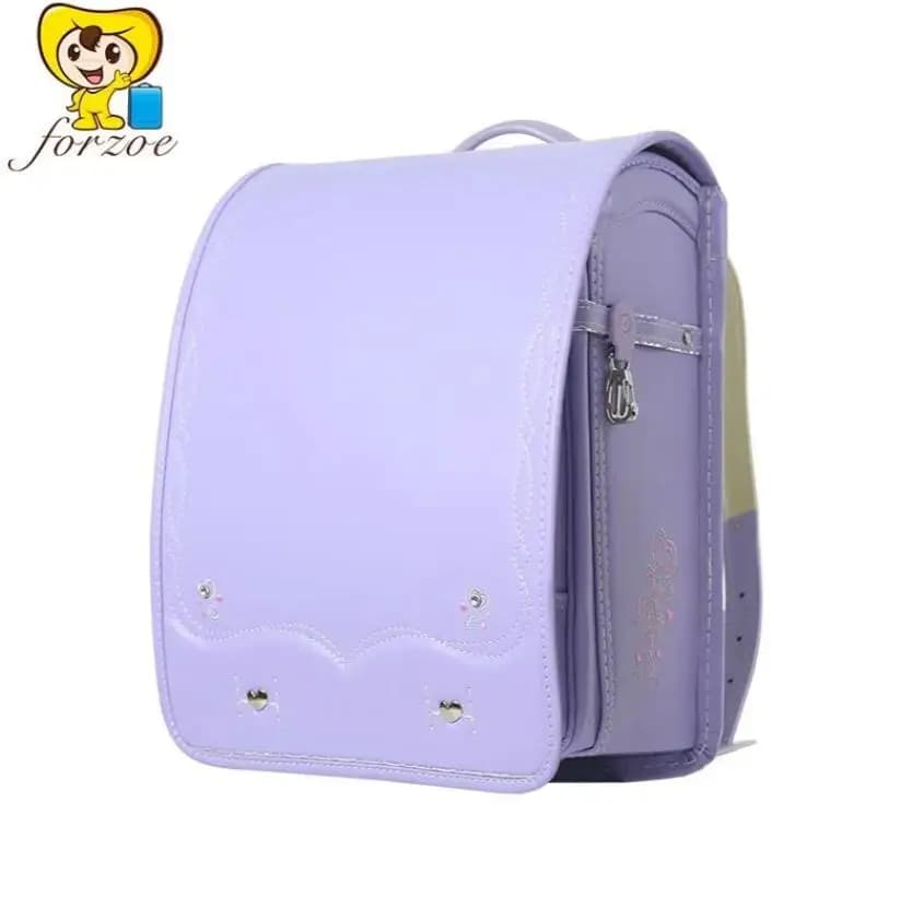 Zaino da scuola in stile giapponese per ragazza zaino Randoseru cartella automatica borsa da scuola giapponese ricamo PU Bookbag per ragazze
