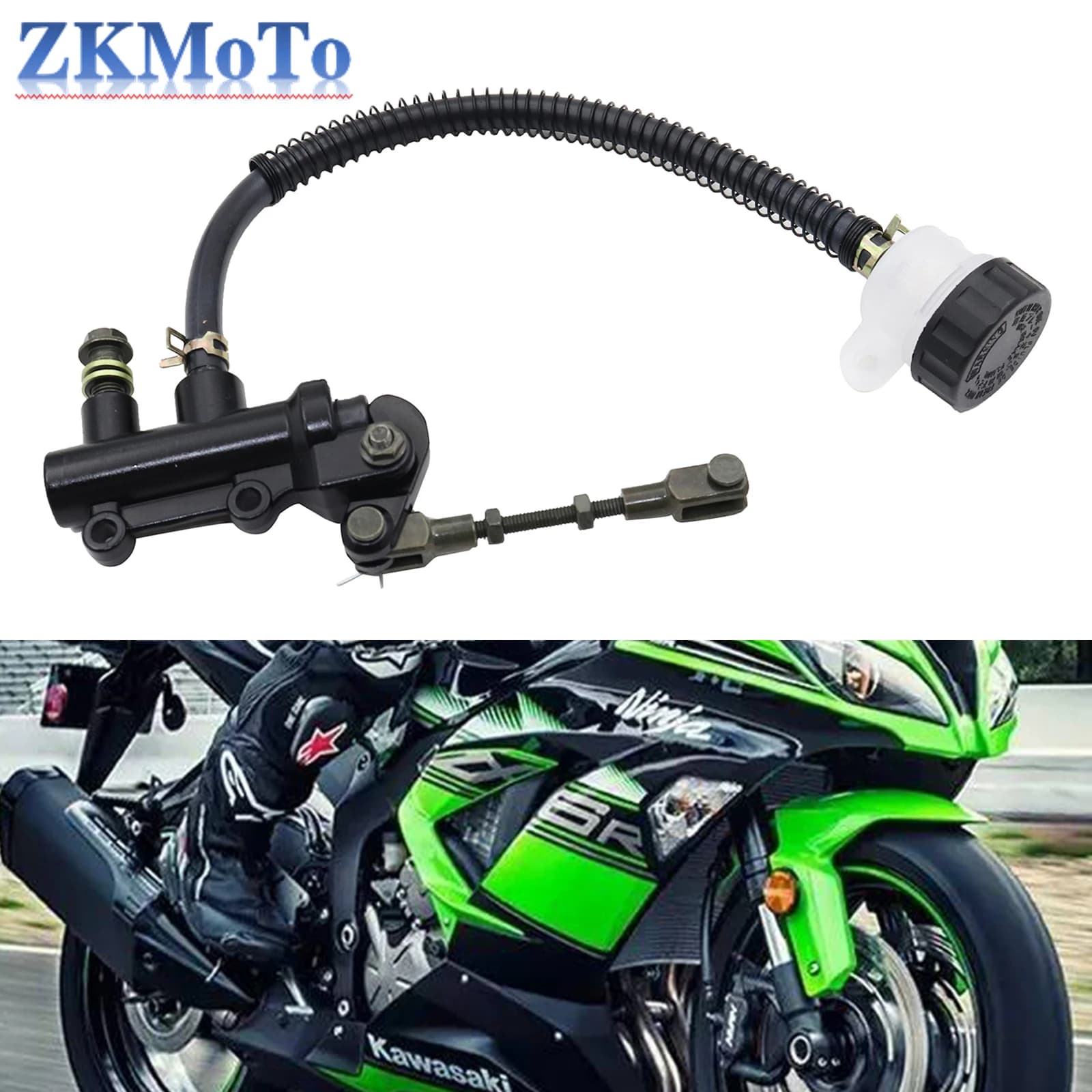 Pompa della pompa della pompa del freno posteriore del motociclo Refit idraulico per moto ATV Dirt Bike compatibile con Kawasaki Ninja ZX6 ZX7
