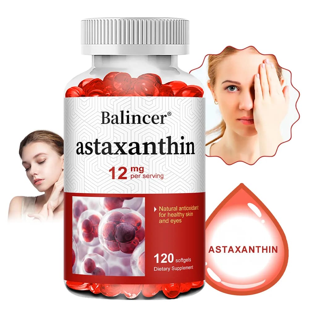 Astaxanthin - Supports Eye, Skin Health, Antioxidant, Suitable for Dietary Support of Joints, Brain, Immune System and Heart
