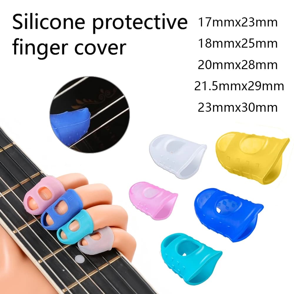 5-15 pezzi colorati in silicone per chitarra protezione della punta delle dita antiscivolo per principianti che suonano chitarra elettrica basso ukulele ecc
