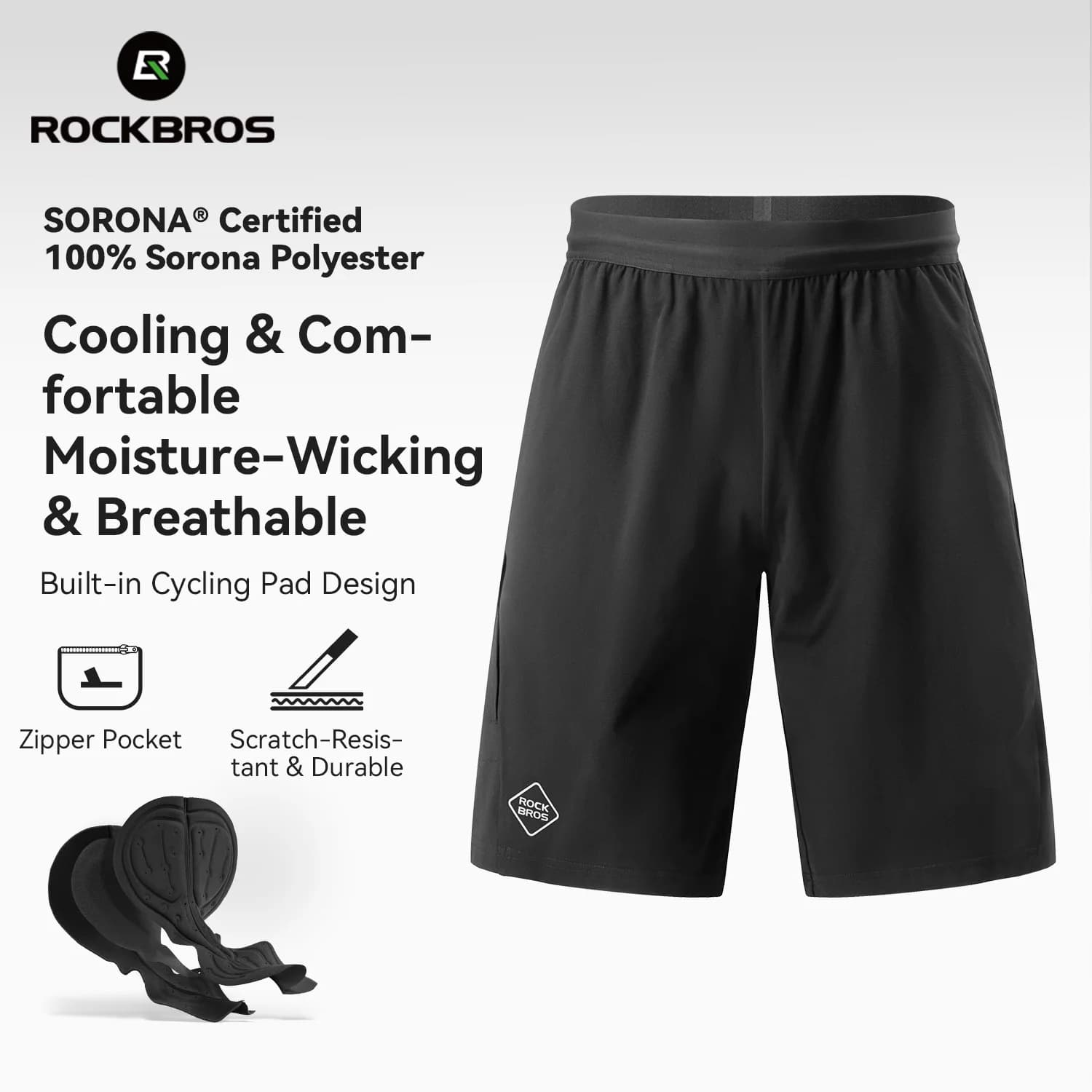 Pantaloncini da Ciclismo ROCKBROS, Leggeri e Traspiranti, ad Asciugatura Rapida, per Bici da Strada e Allenamento Sportivo