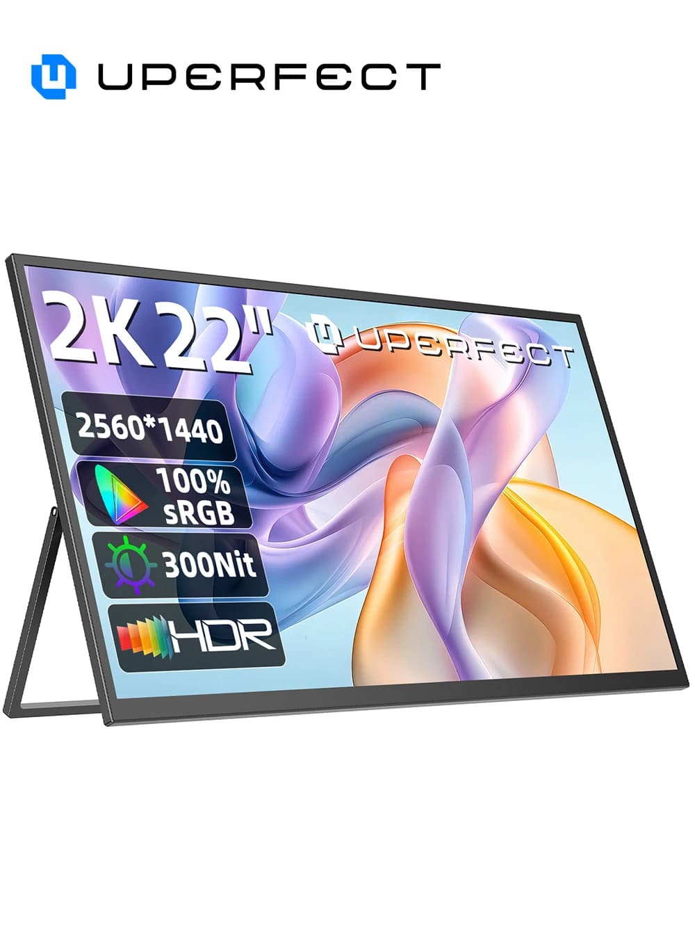 UPERFECT UMax 22 Computer Display 22inch Monitor 2K 1440P 100% sRGB IPS Screen w/ Stand For Laptop PC Mac Phone PS5 Game Console