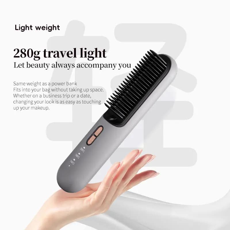 New launch Mini brush for rechargeable 2500mAh wireless ion plate * 2 combs for wireless hair plate