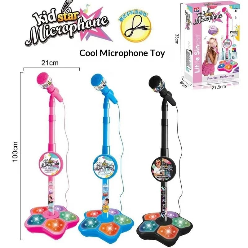 Flash Light Microphone Guitar Musical Instrument Toy Portable Karaoke Singing Machine Colorful Light Music Play Toy Home Party