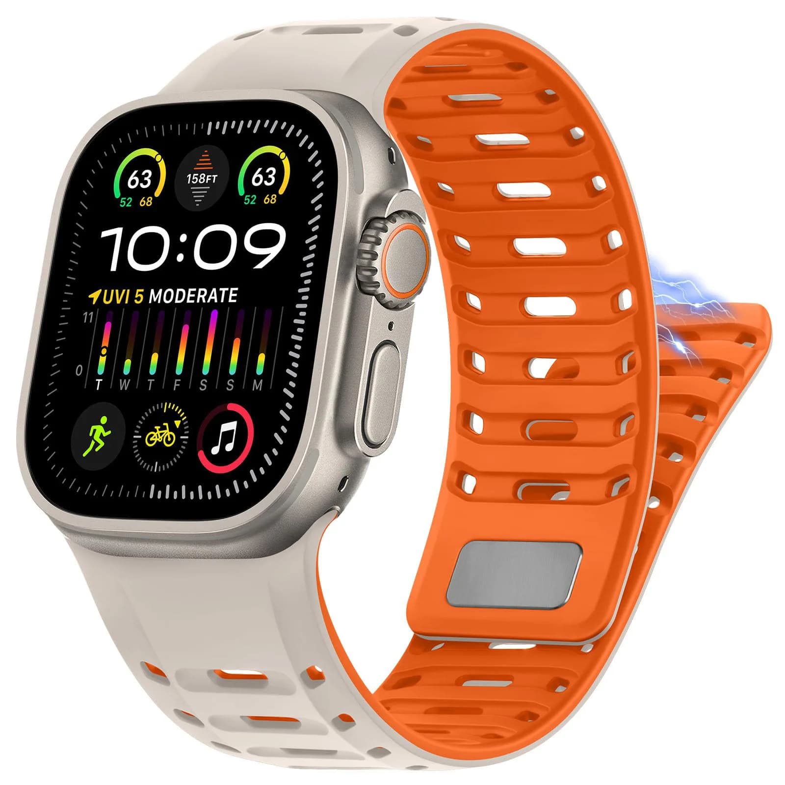 Cinturini sportivi in silicone per cinturino Apple Watch 45mm 44mm 42mm 46mm 49mm braccialetto magnetico correa IWatch serie 10 SE 9 8 7 6 Ultra 2