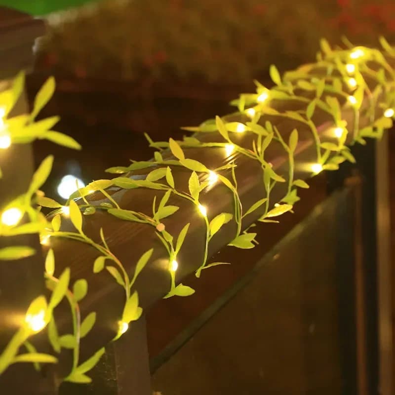 Buon Natale Decorazioni per la casa Alimentato a batteria Fata di salice verde Luce 2M/5M/10M LED Stringa di vite per la ghirlanda di festival di feste