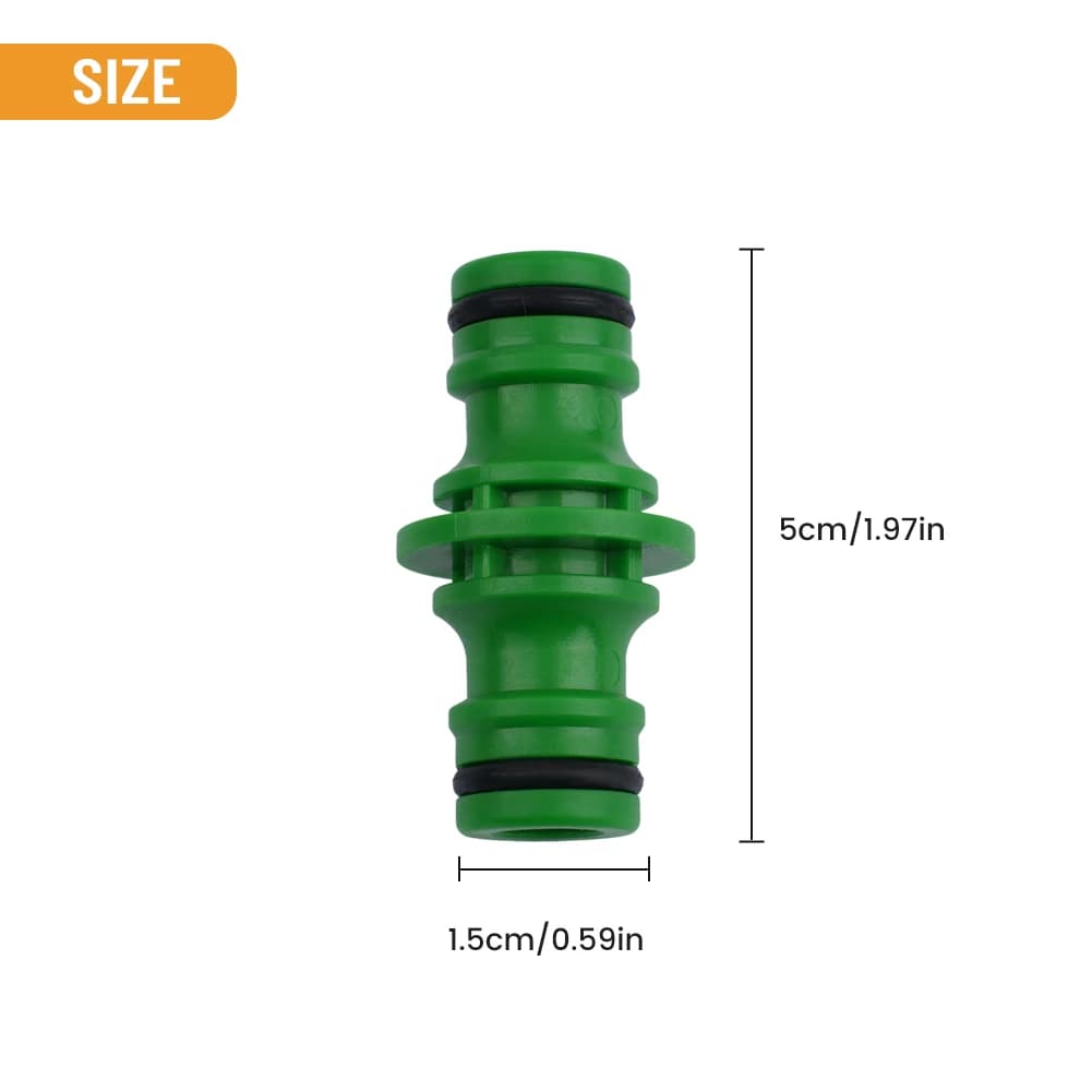 Confezione da 10 connettori doppi maschio per tubi flessibili in plastica a innesto rapido con O-ring in gomma per parti adattatrici per tubi da giardino da 1/2 pollice