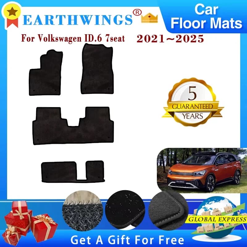 Tappetini Auto per Volkswagen VW ID.6 Accessori ID.6 ID 6 2021 2022 2023 2024 2025 Tappeto Poggiapiedi Tappetino Bagagliaio Accessori Auto