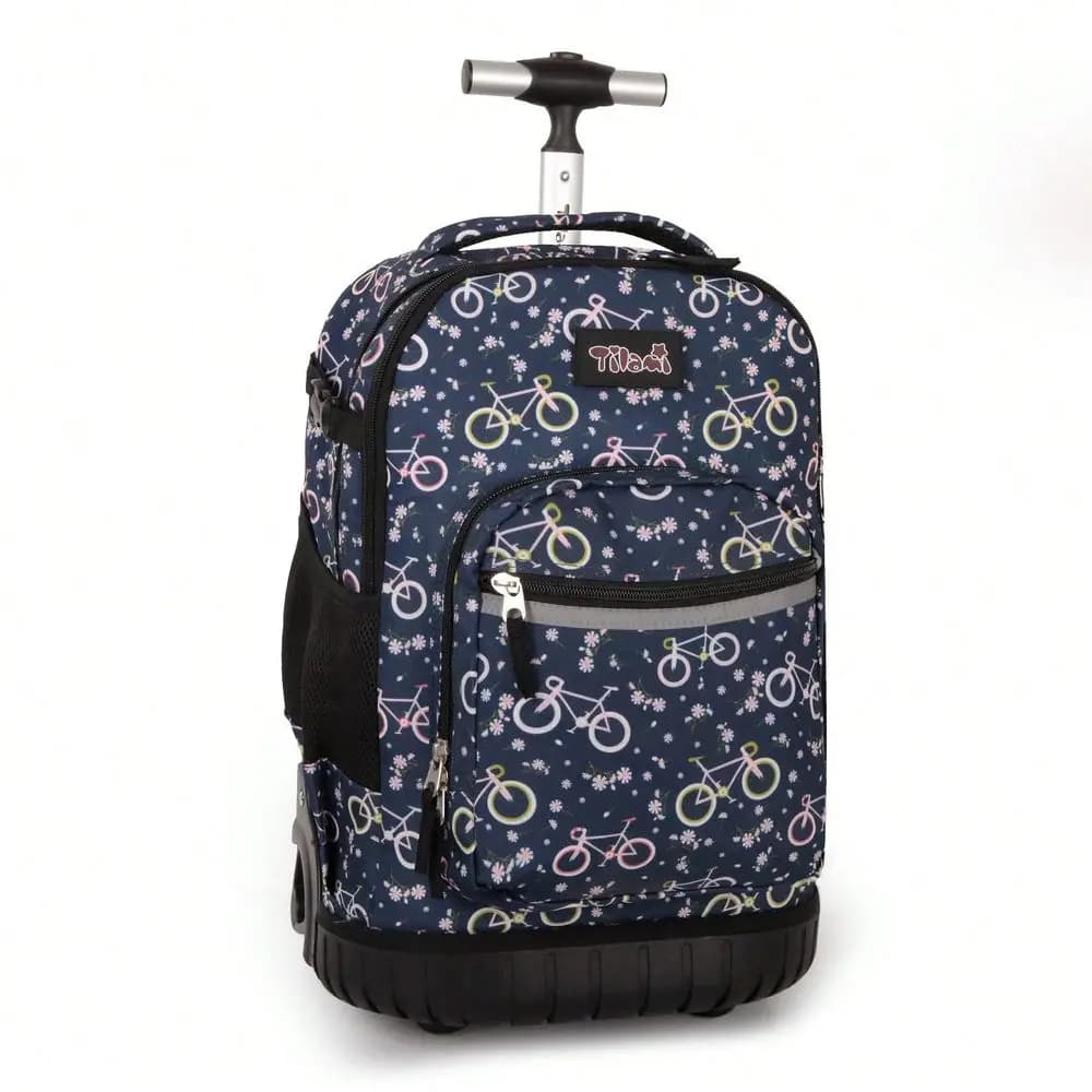 Rolling Backpack 18 Inch Wheeled Boys Girls Travel School Student,Travel Bag, Airplane Bag, Suitcases, School Bags, Suitable Fo